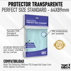 TOP DECK - Protectores Interiores 100 (Prefect fit) - Tamaño Standard inner sleeves